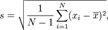 sample standard deviation formula